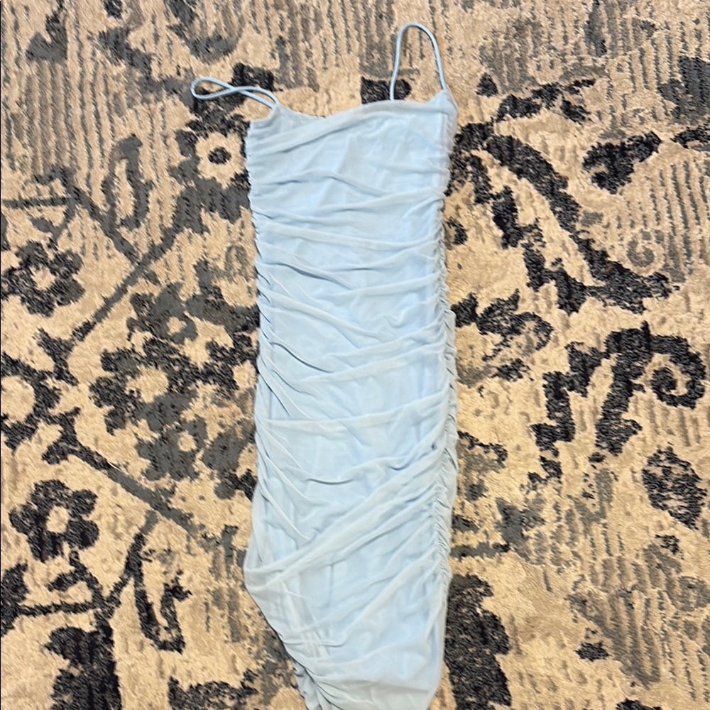Light Blue Ruched Dress
